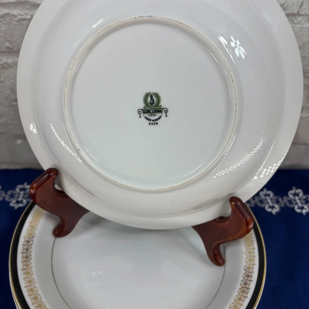 Sone China Kent #2456 rim soup bowl with gold scrollwork